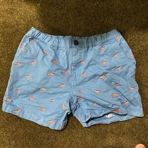 Chubbies Blue Shorts with Dinosaur Pattern
